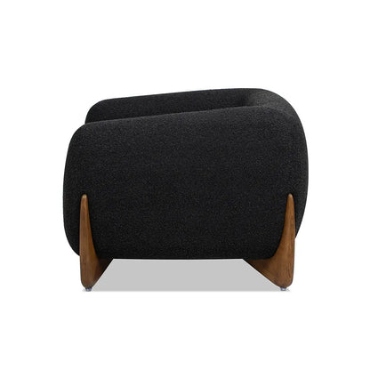 Alpine Sherpa Arm Chair black textured upholstery with warm wood legs Unique Piece Furniture on Tampa Home & Garden Store
