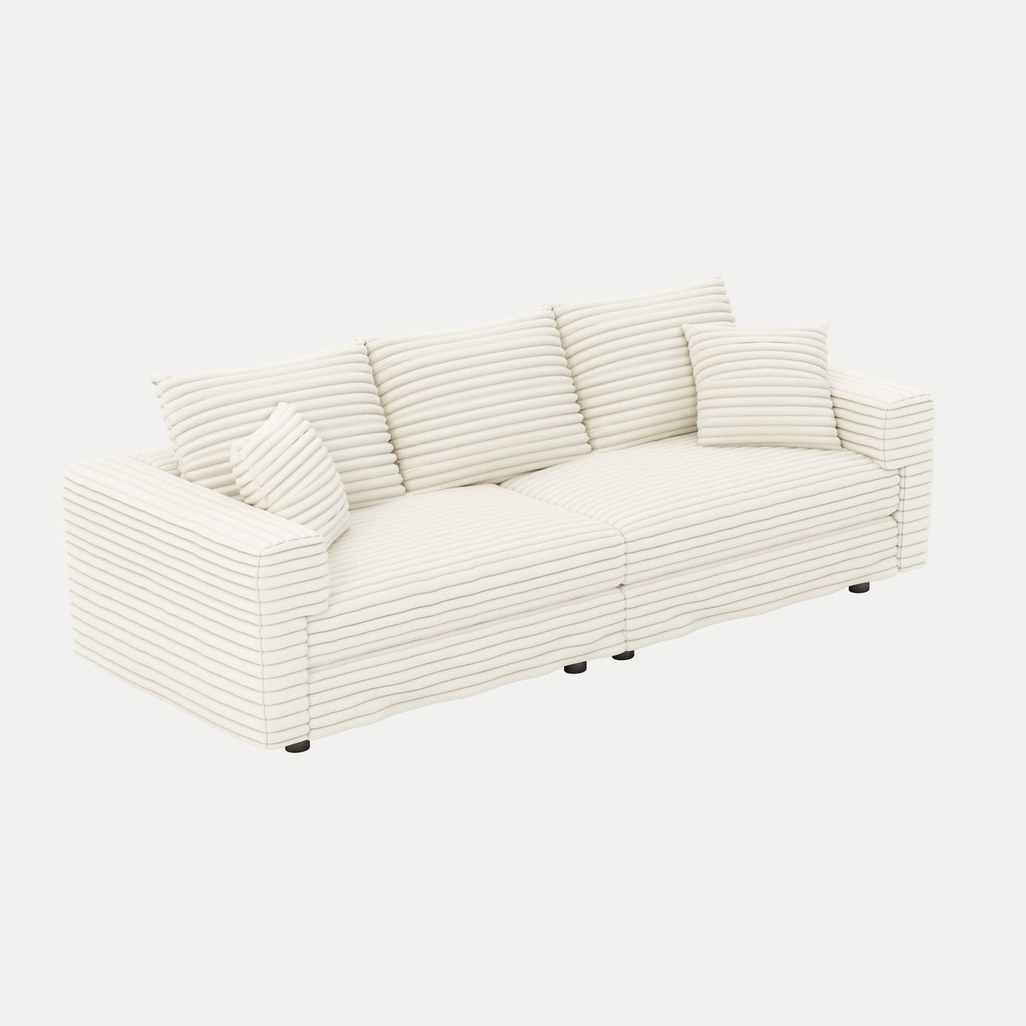Deep Seat Sofa Bed With Ottoman and Soft Pillows