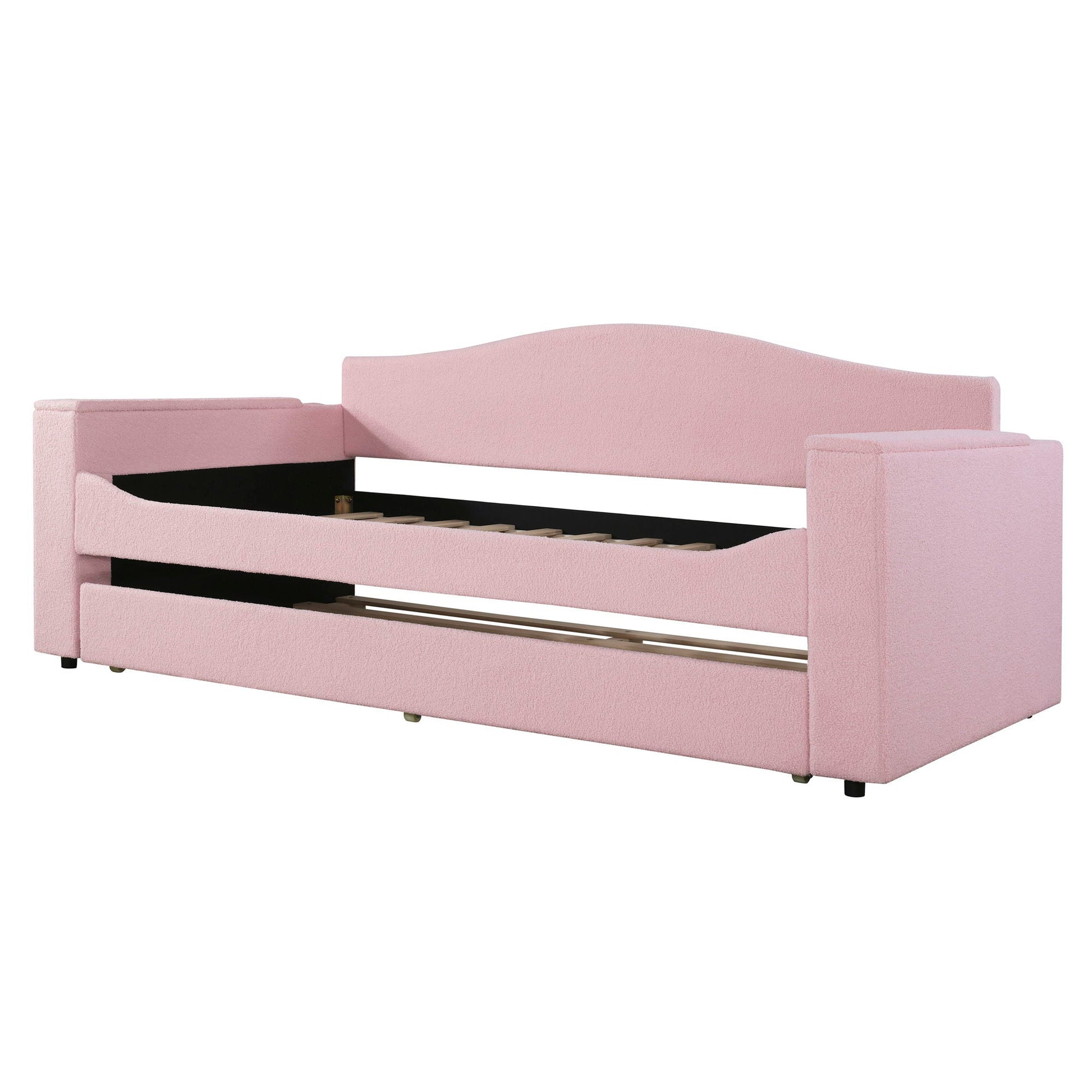 Upholstered pink daybed with trundle, storage and integrated audio by HouseOfZazla on Tampa Home & Garden Store