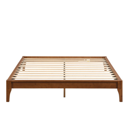 Solid Bamboo Platform Bed With Slat Support