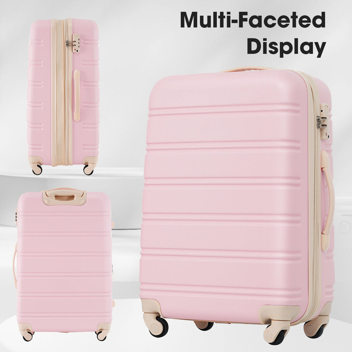HouseOfZazla 3-piece pink hardside spinner luggage set with TSA lock on Tampa Home & Garden Store