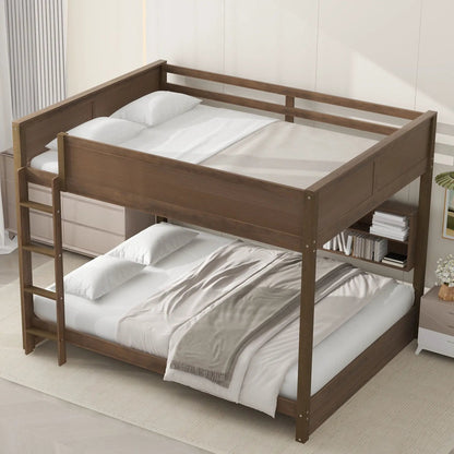 Bunk Bed with Storage Cabinets and USB Ports