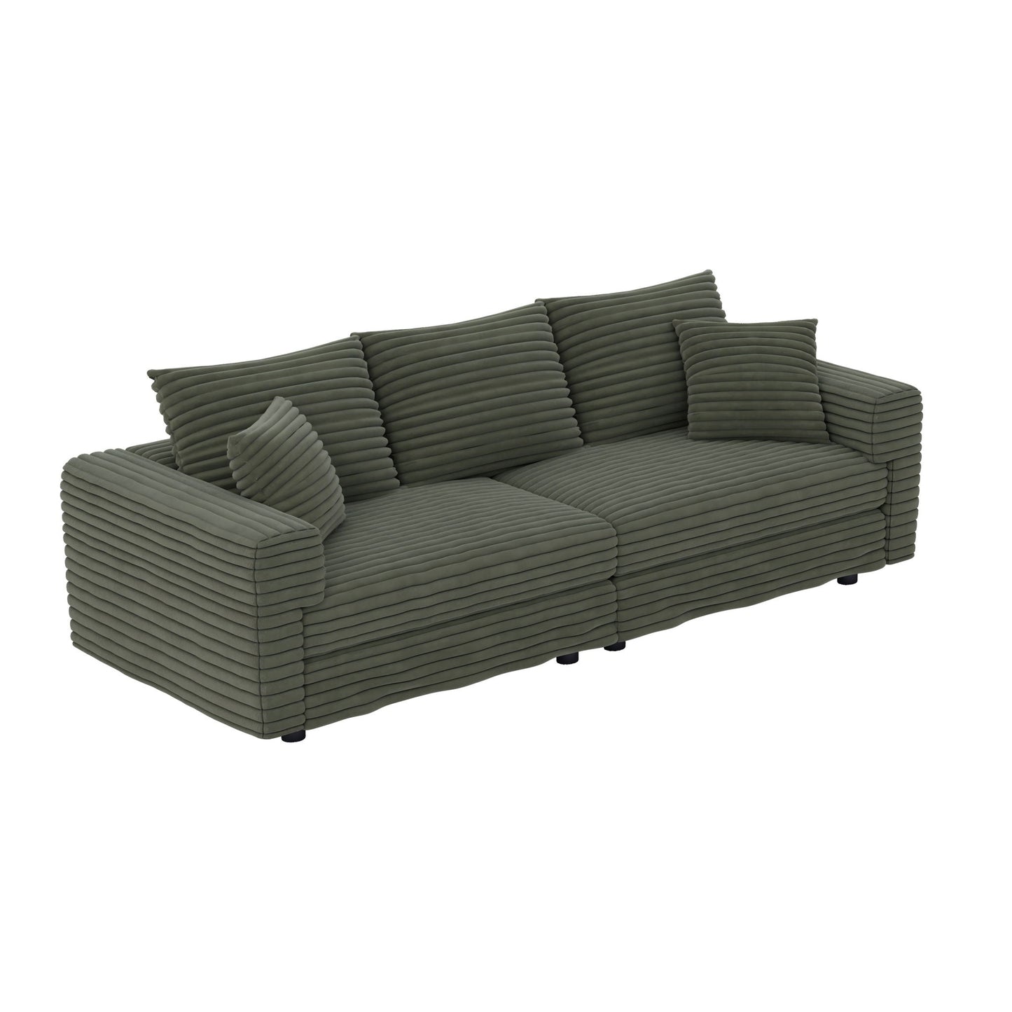 Convertible Sofa With Deep Seat and Pillows