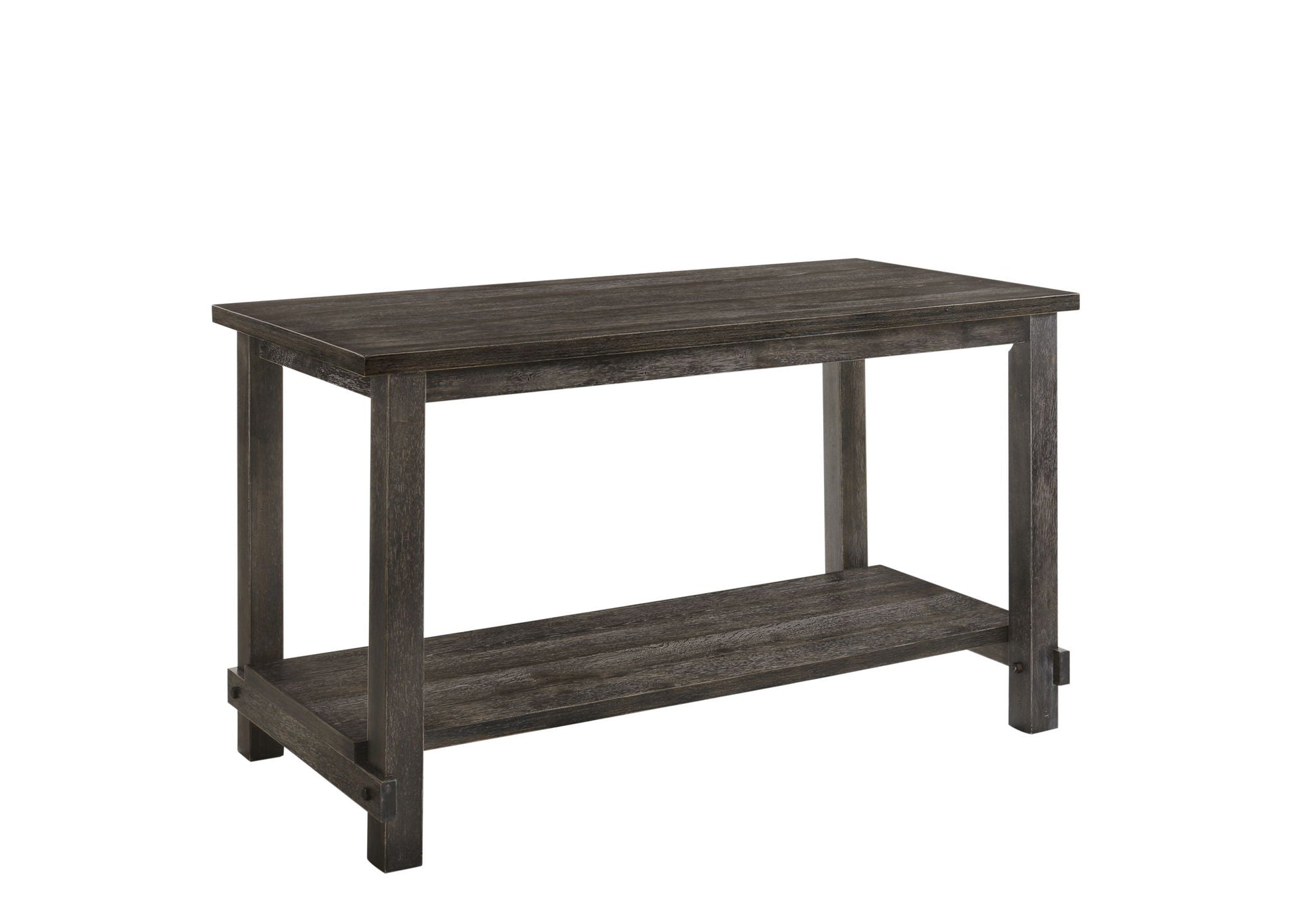 Martha II weathered gray counter height table by HouseOfZazla; wood table with lower shelf on Tampa Home & Garden Store