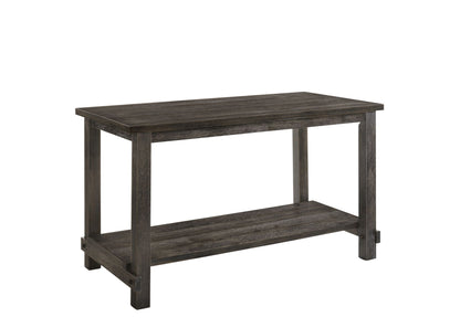 Martha II weathered gray counter height table by HouseOfZazla; wood table with lower shelf on Tampa Home & Garden Store