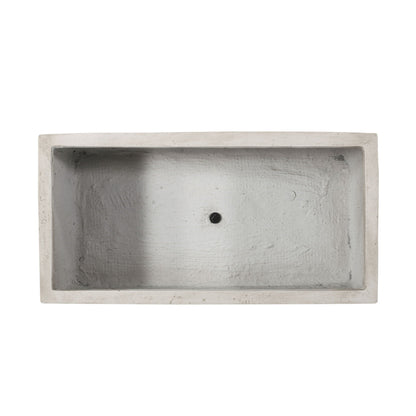 Modern Outdoor Planter HouseOfZazla concrete rectangular planter with light gray finish on Tampa Home & Garden Store