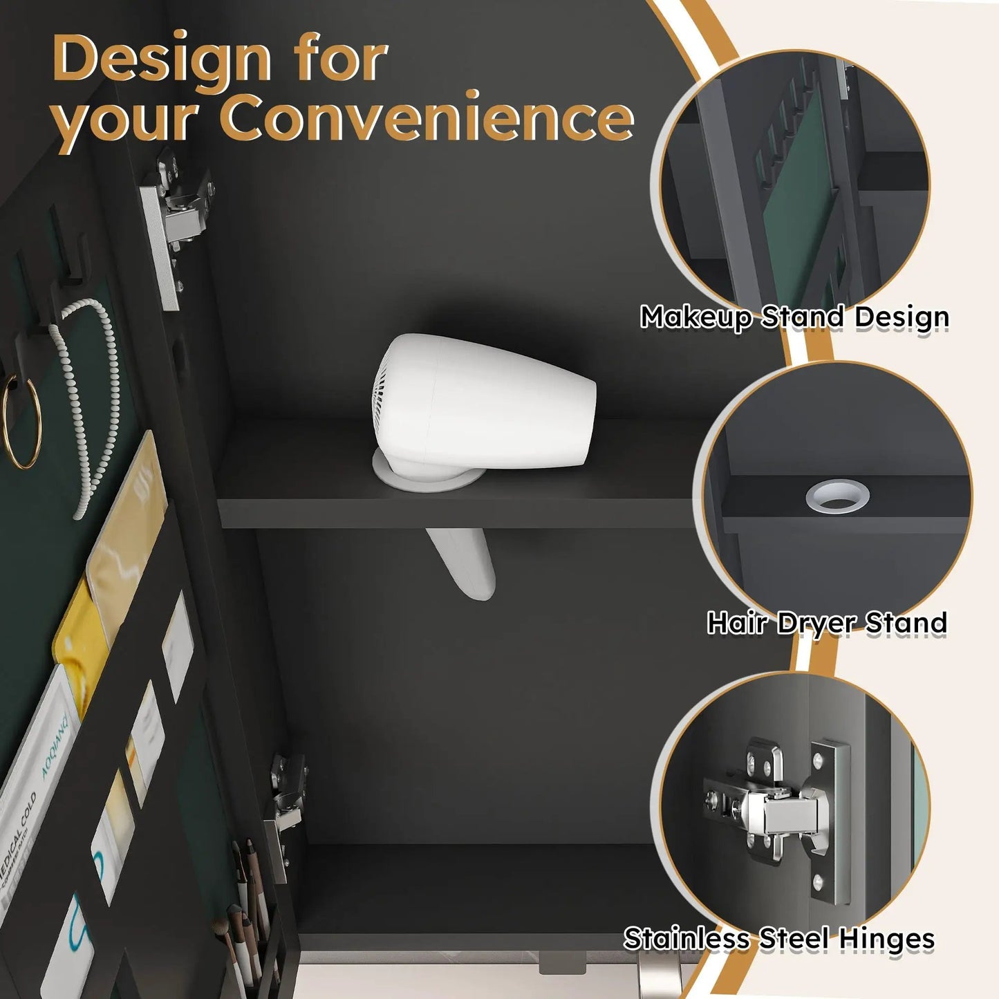 Aluminium Medicine Cabinet Mirror With Led Light