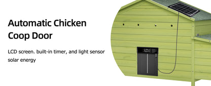 70 Automatic Wooden Chicken Coop with Solar Door