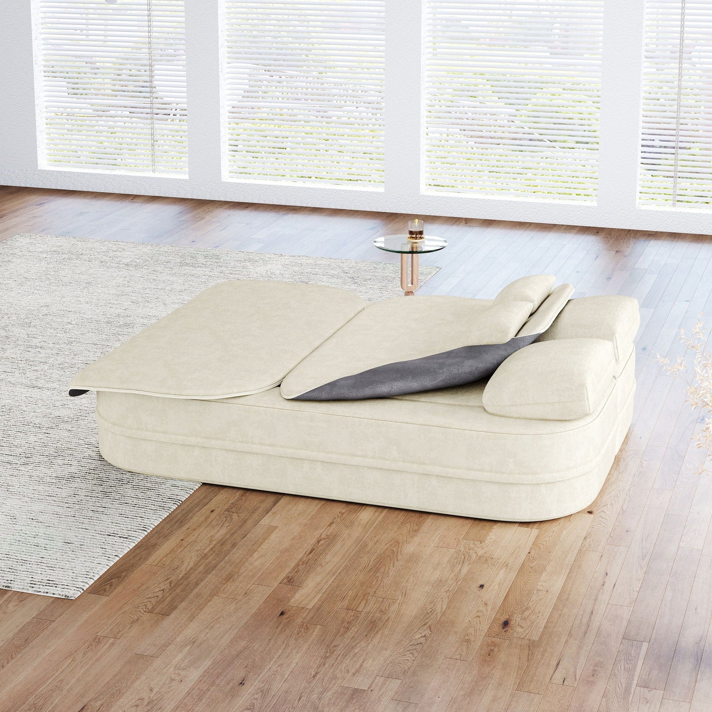 Foldable Sofa Bed with a Multi Functional Blanket