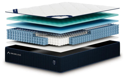 DreamCloud Classic Hybrid Mattress with teal foam and navy base Unique Piece Furniture on Tampa Home & Garden Store