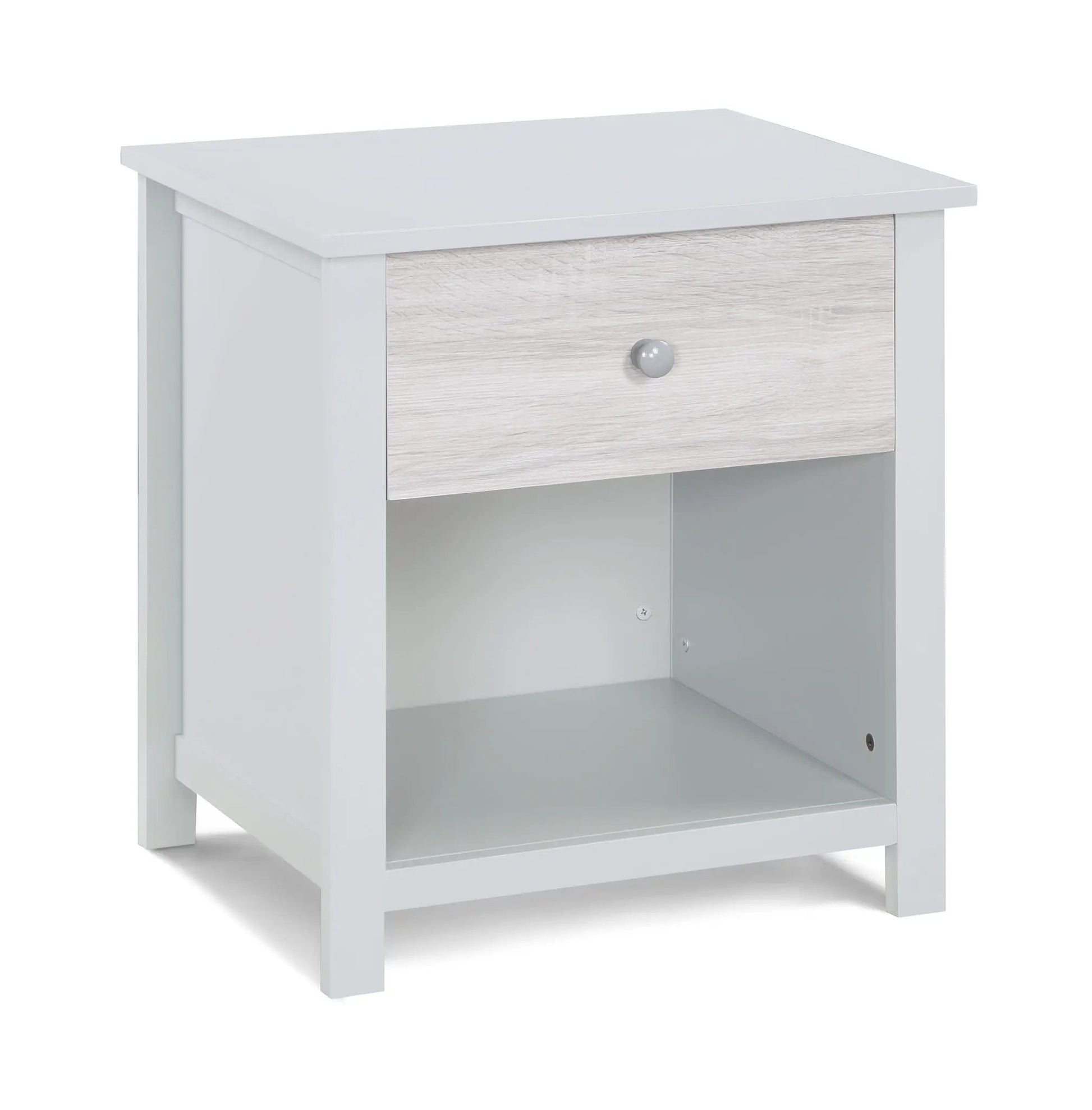 Nightstand Connelly by Unique Piece Furniture, white frame with light wood drawer front on Tampa Home & Garden Store