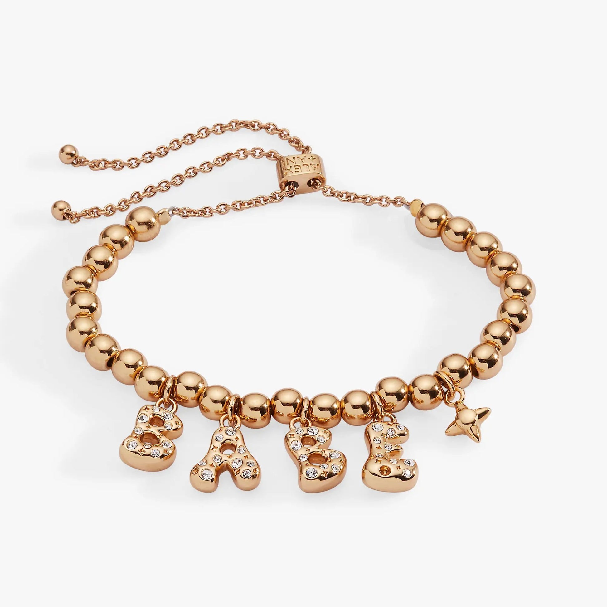 Babe Bubble Beaded Bolo Bracelet rosegold with charms clasp on Tampa Home & Garden Store