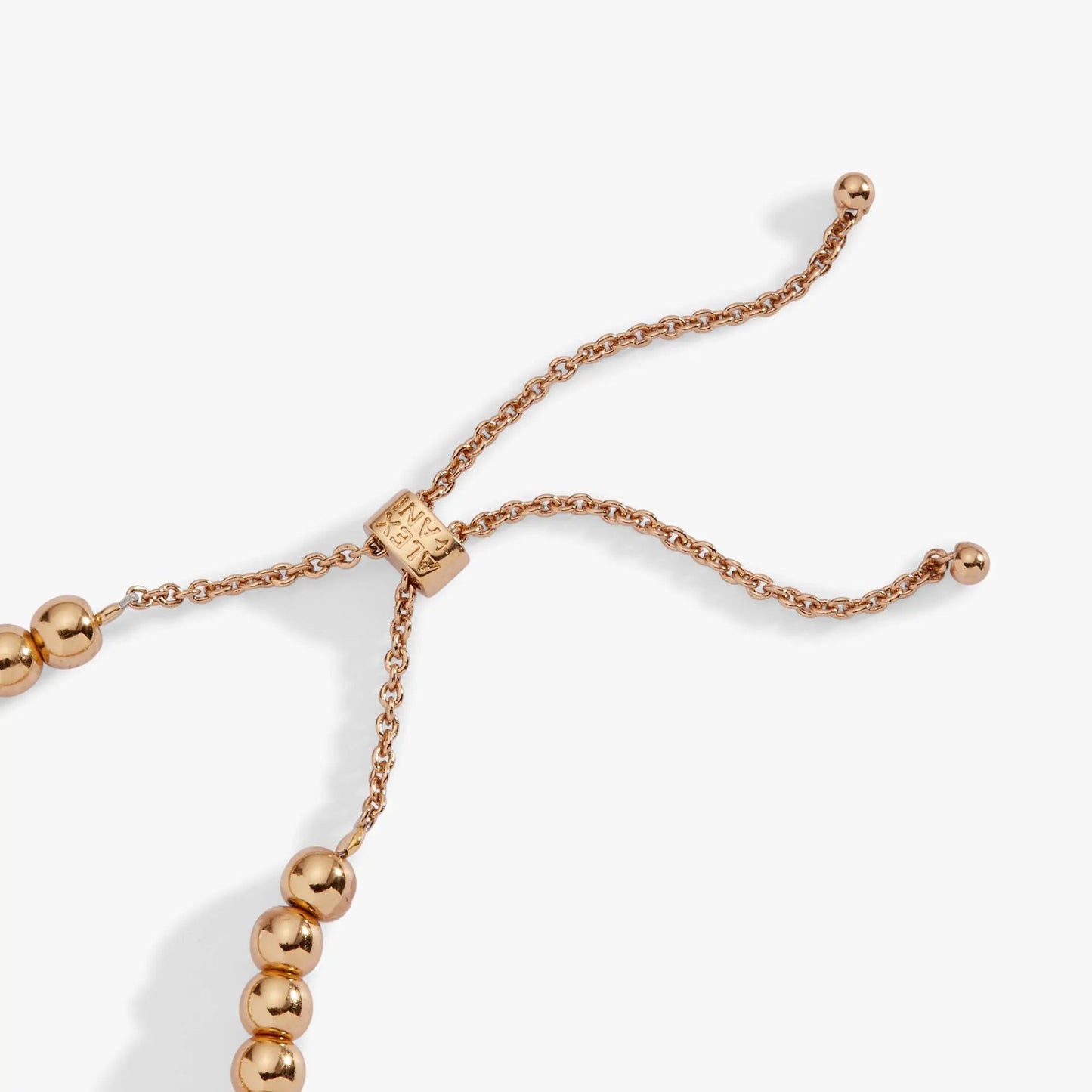 Babe Bubble Beaded Bolo Bracelet rose gold chain with spherical beads by Alex and Ani on Tampa Home & Garden Store