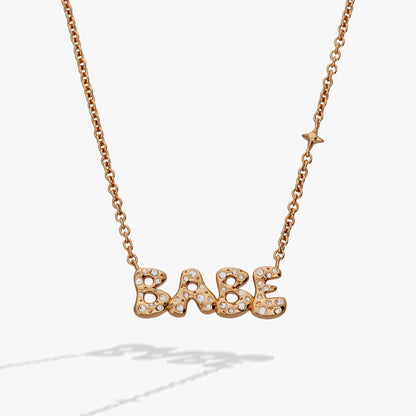 Babe Bubble Crystal Pendant Necklace Star Charm