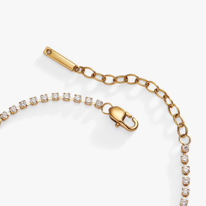 Babe Crystal Tennis Bracelet gold tone with pavé cubic zirconia stones, lobster clasp on Tampa Home & Garden Store