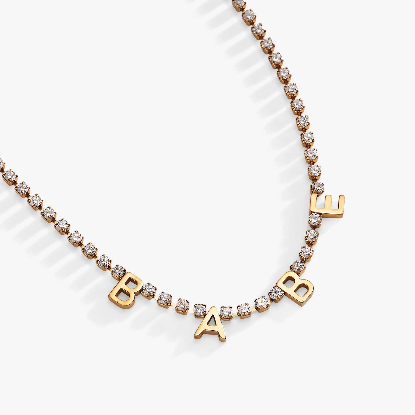 Babe crystal tennis necklace in gold-tone with clear stones by Alex and Ani on Tampa Home & Garden Store