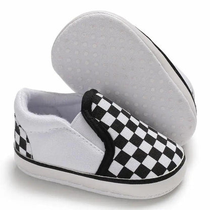 Baby shoes PU leather with checkerboard, soft sole moccasins on Tampa Home & Garden Store
