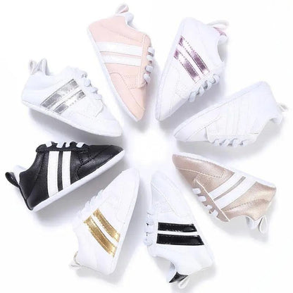 Baby shoes Stevvex multicolor PU leather sport sneakers with soft soles for infants on Tampa Home & Garden Store