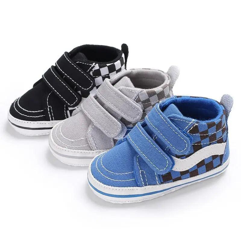 Baby Shoes Stevvex casual sport moccasins with Velcro, PU leather blue gray black; 3 pairs on Tampa Home & Garden Store