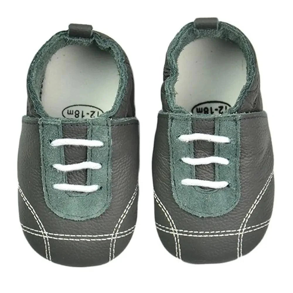 Stevvex leather baby moccasin booties pair for newborns in teal suede with white stitching on Tampa Home & Garden Store
