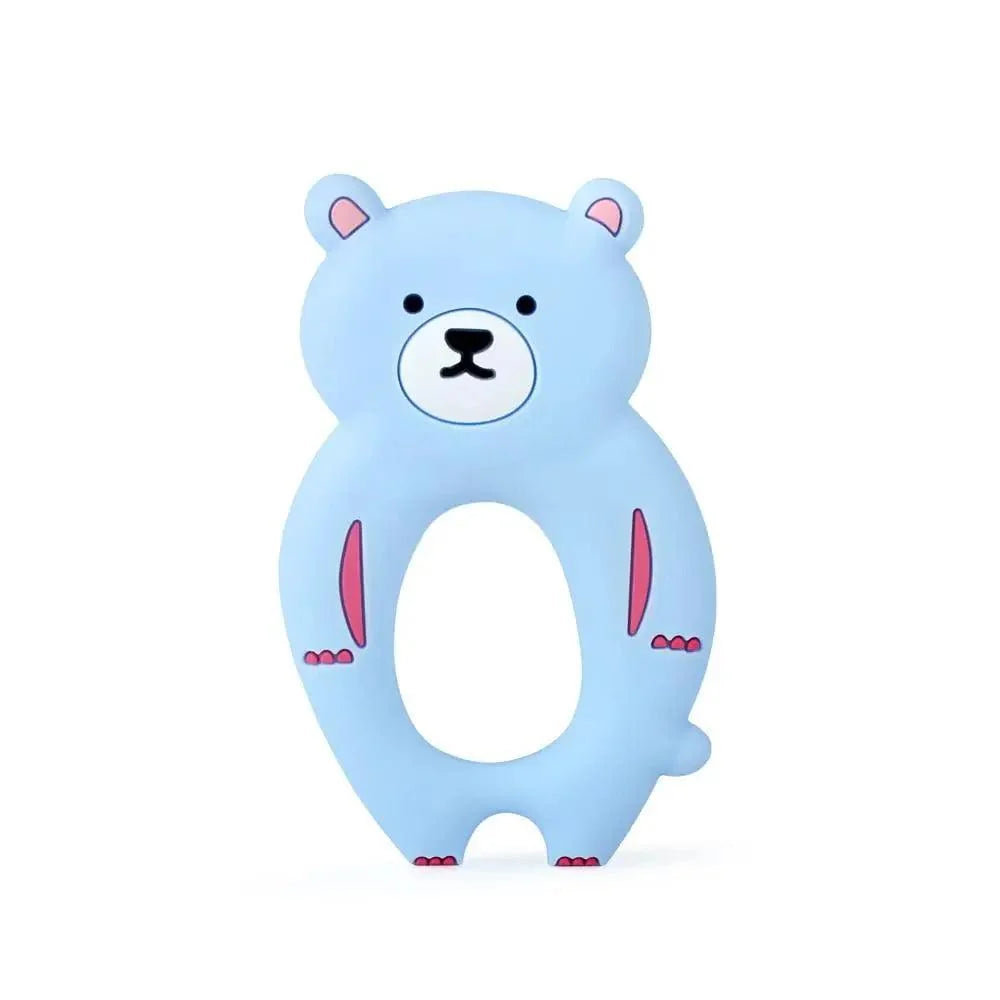 Blue bear silicone teether with hollow center, BPA free baby toy by Stevvex on Tampa Home & Garden Store
