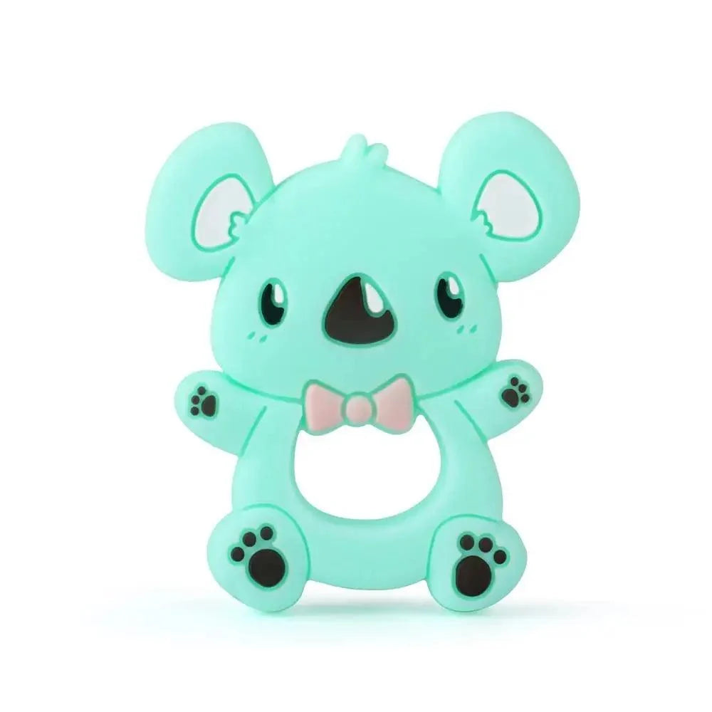 Koala silicone teether mint teal by Stevvex with bow tie BPA free on Tampa Home & Garden Store