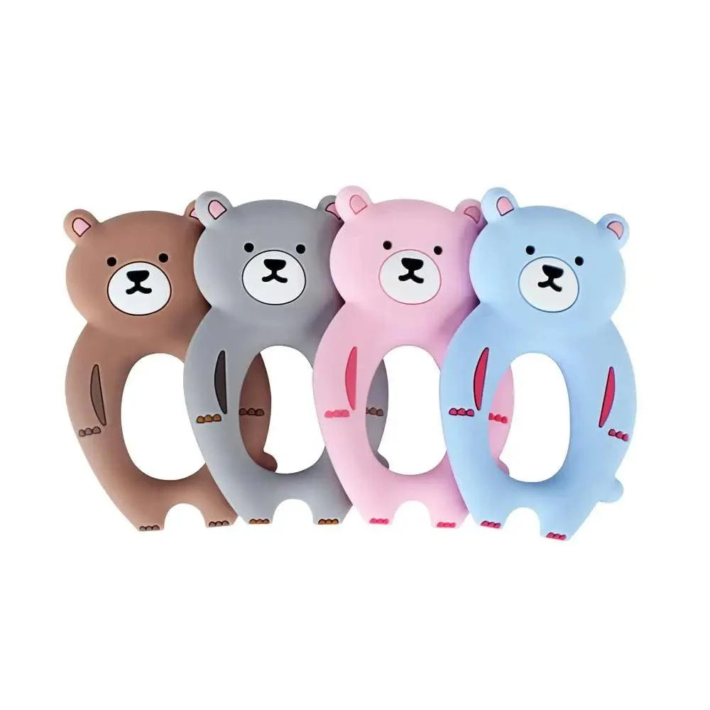 Baby silicone teether multicolor bears set four Stevvex BPA free teething toy on Tampa Home & Garden Store