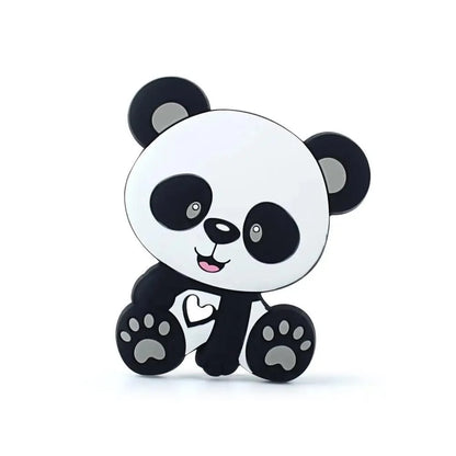 Stevvex panda silicone teether teething toy BPA free, black and white with heart on chest on Tampa Home & Garden Store