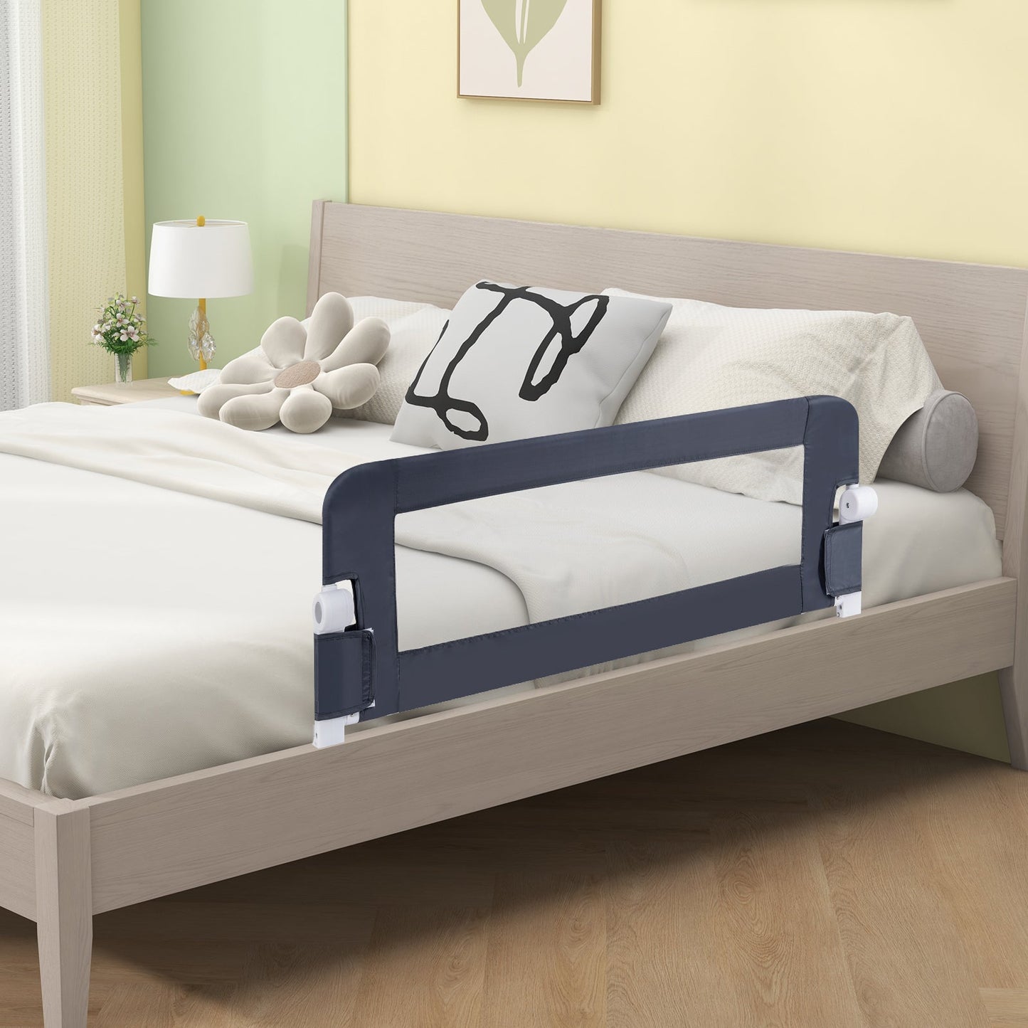 Foldable Bed Rail Swing Down Baby Bed Guard Rail