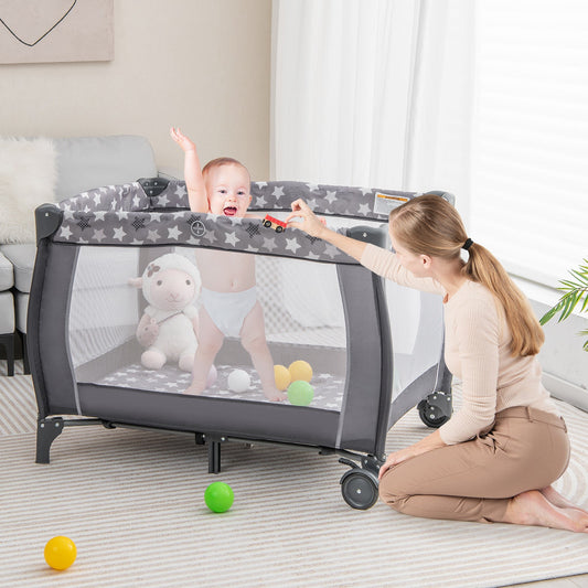 Portable Baby Playard with Changing Table Bassinet and Music Box - Tampa Home & Garden Store