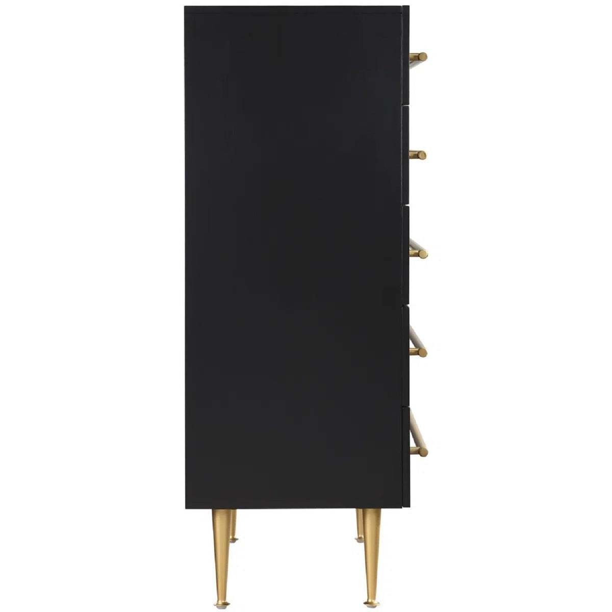 Contemporary black accent chest with gold brass legs and 4 drawers HouseOfZazla on Tampa Home & Garden Store