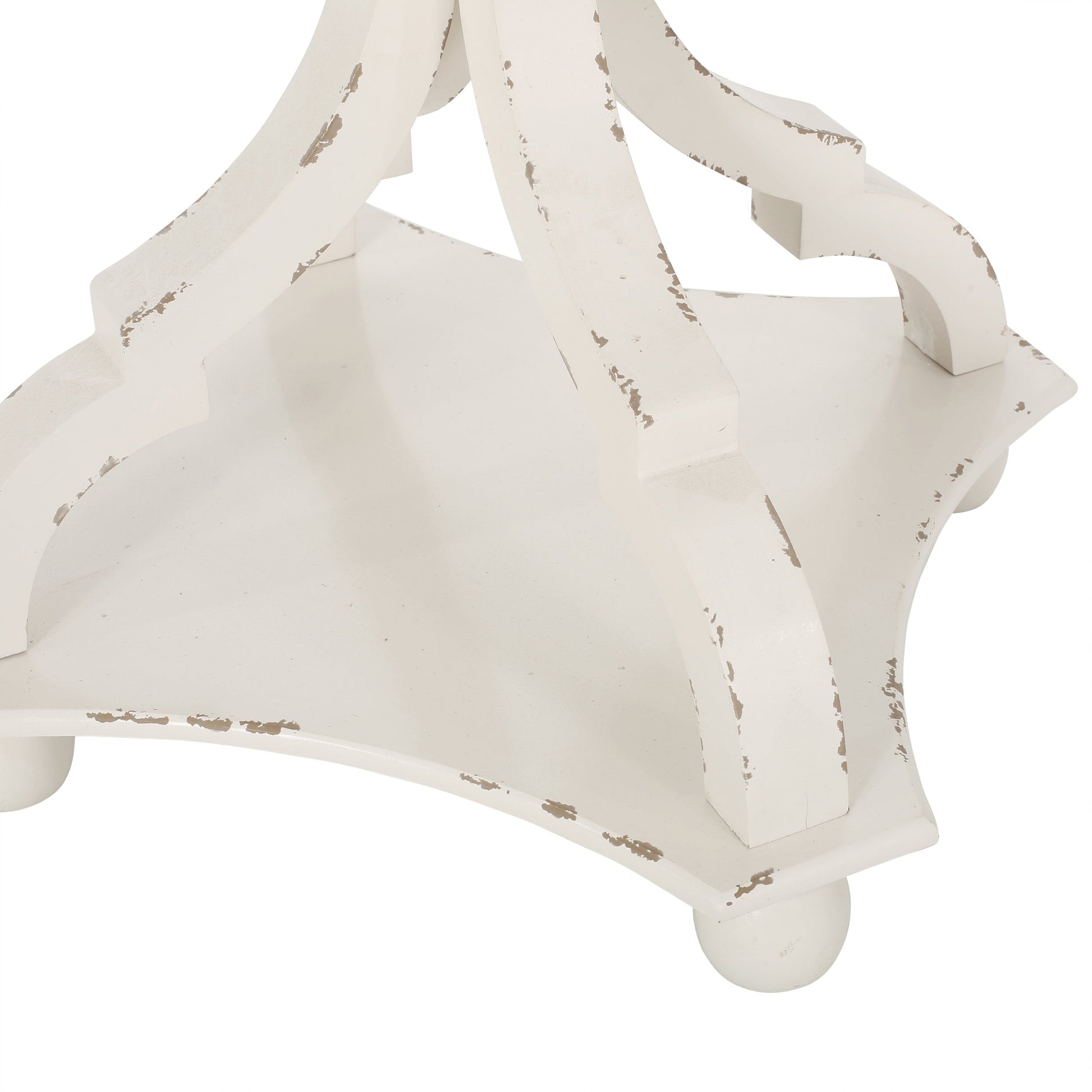 Accent Table with Hourglass Base in white finish, French Country design HouseOfZazla on Tampa Home & Garden Store