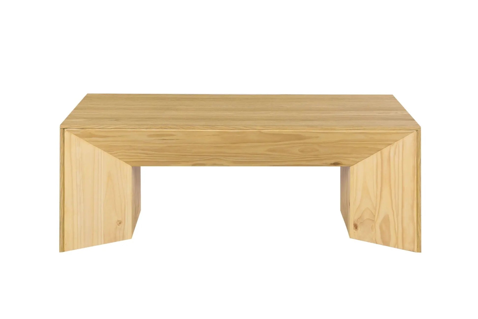 Harold wooden coffee table with natural finish and block legs by Unique Piece Furniture on Tampa Home & Garden Store