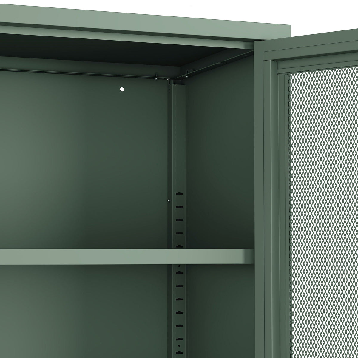 Metal Accent Cabinet with Adjustable Shelves in green metal finish by HouseOfZazla on Tampa Home & Garden Store
