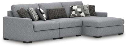Bealton Sectional, gray textured stationary sofa with pillows, Unique Piece Furniture on Tampa Home & Garden Store