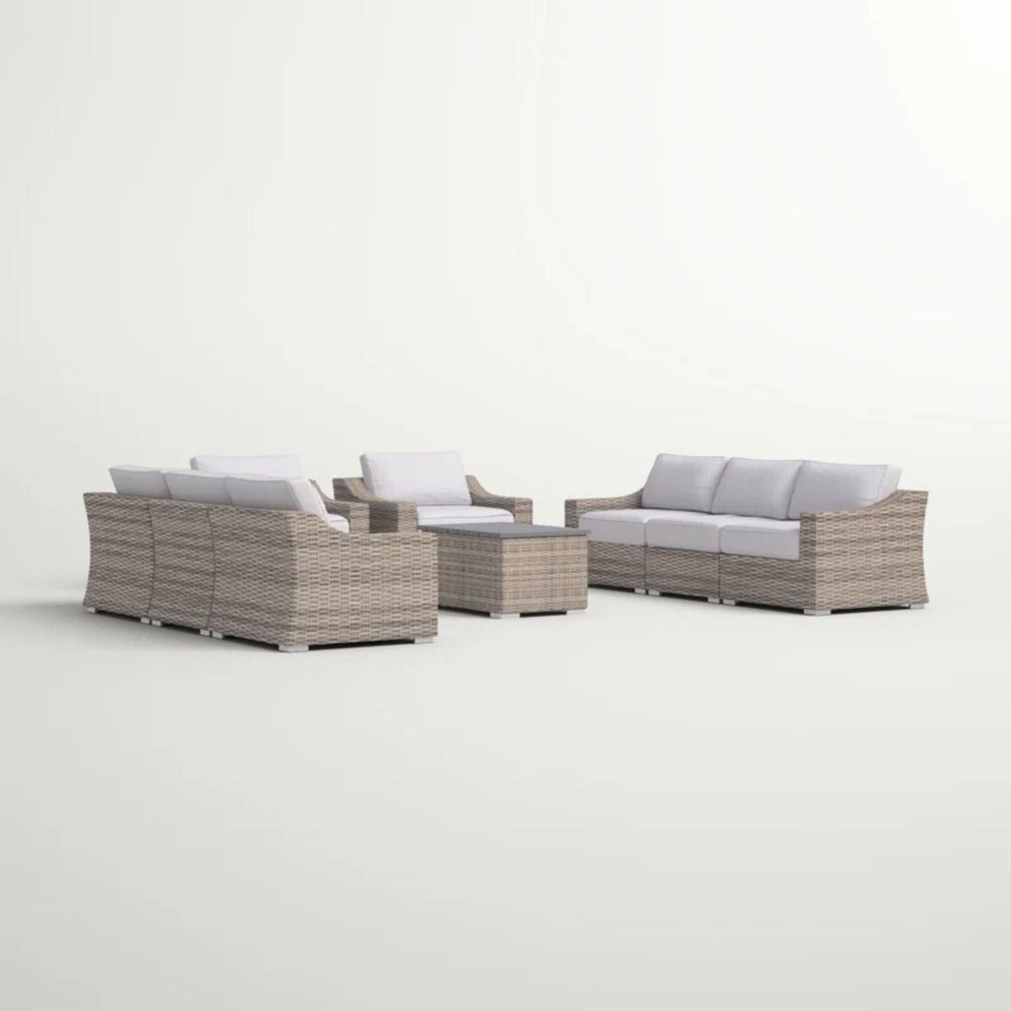 Durable Aluminum Wicker Sofa and Cushions