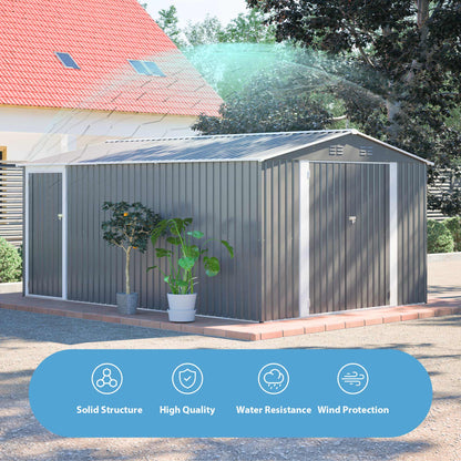 Outdoor Metal Storage Shed For Patio And Yard