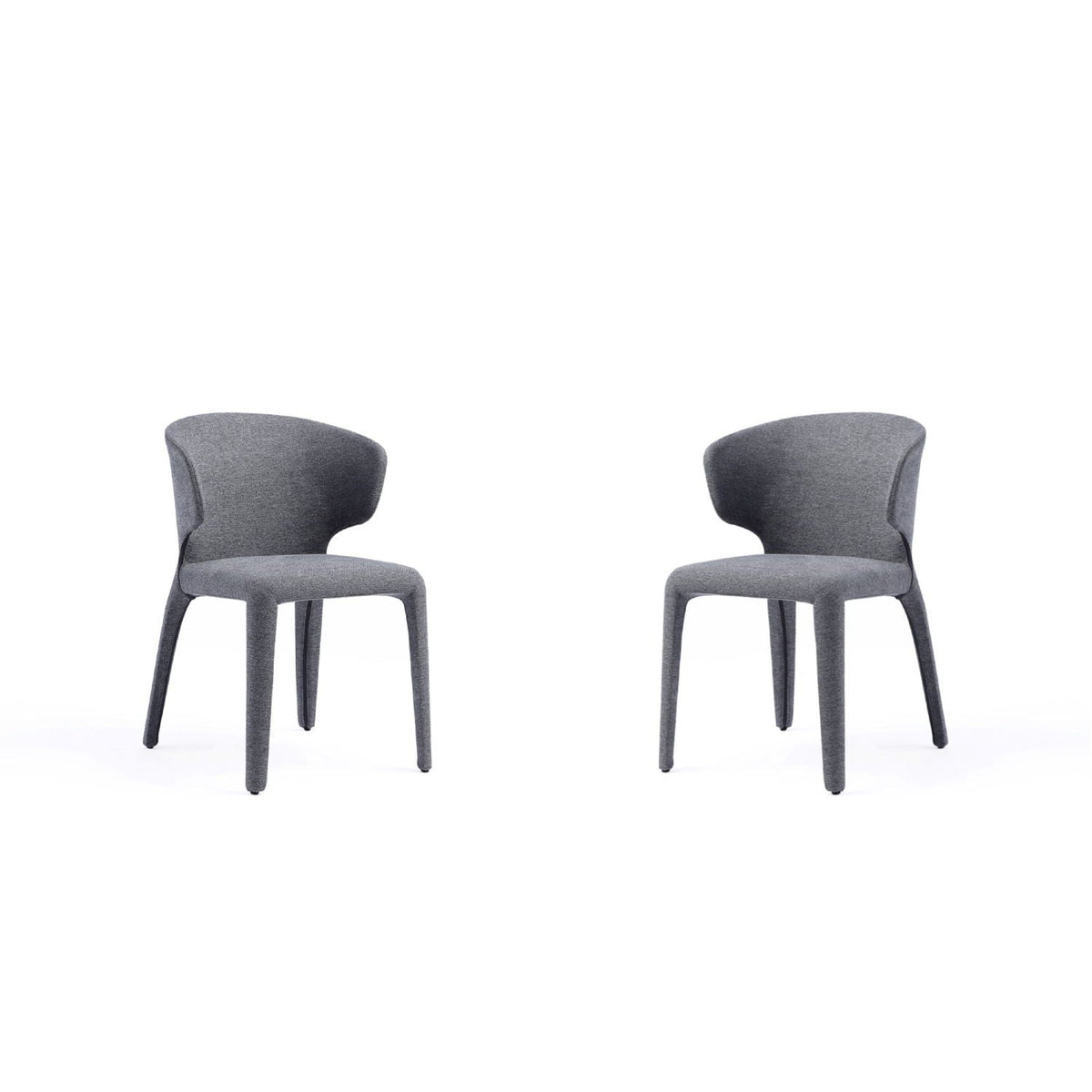 Conrad dining chair set of 2 in gray fabric with metal frames on Tampa Home & Garden Store