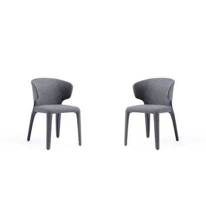 Conrad dining chair set of 2 in gray fabric with metal frames on Tampa Home & Garden Store