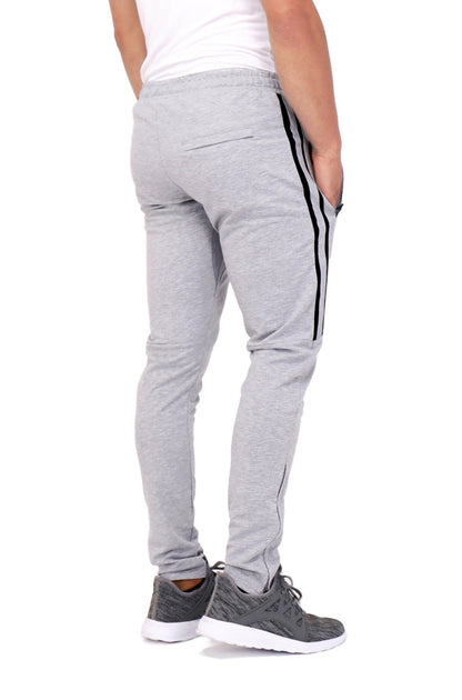 Ultimate Flex Jogger Sweatpants gray heather with black side stripe men's activewear joggers on Tampa Home & Garden Store