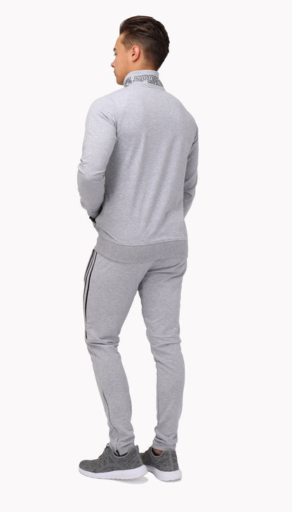 Full Zip Cotton Blend Sweatshirt For Men