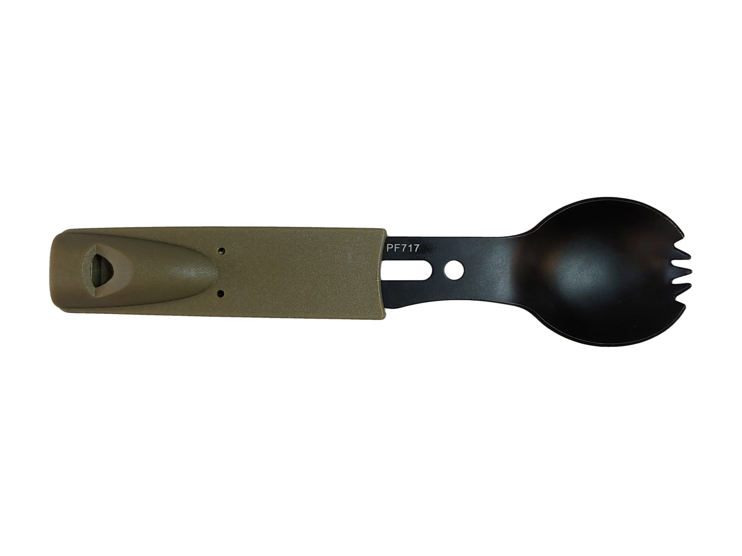 Spork by River Country Gear with olive-drab handle and black metal spoon head with fork tines on Tampa Home & Garden Store