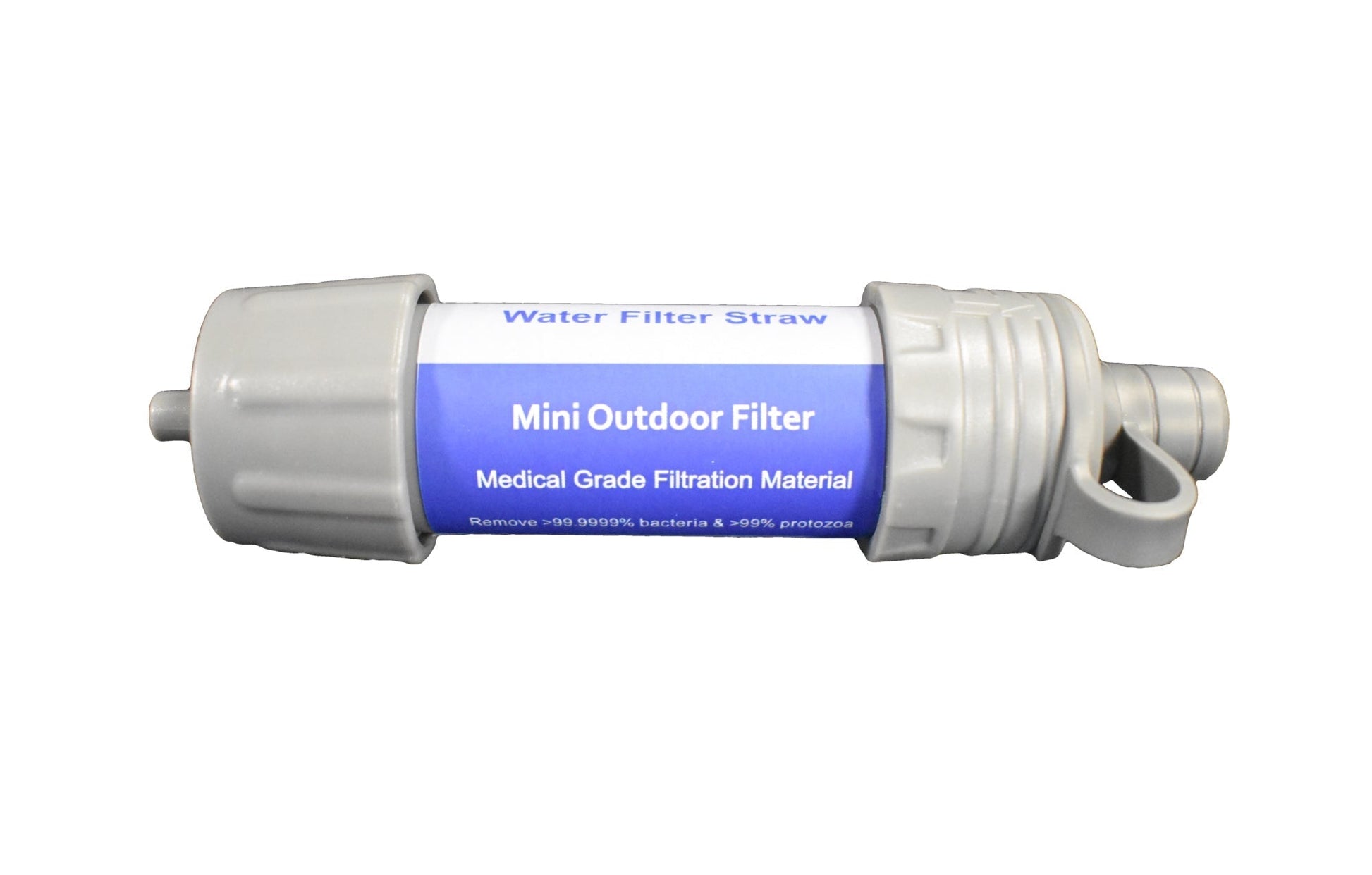 Hydration Kit water filter straw by River Country Gear, mini outdoor filter with blue label on Tampa Home & Garden Store