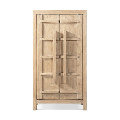 Rowan storage cabinet with double doors in natural wood finish, HouseOfZazla accent cabinet on Tampa Home & Garden Store