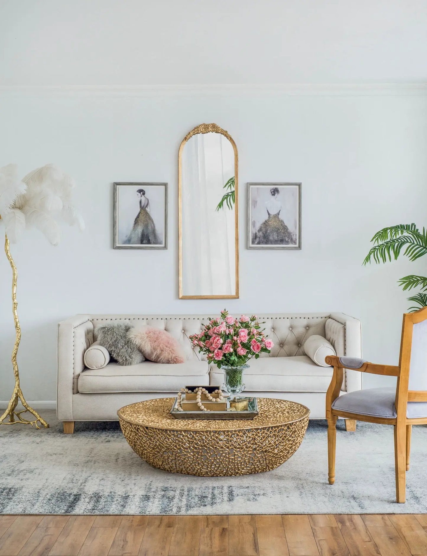Wood Floor Mirror and Full Body Makeup Mirror