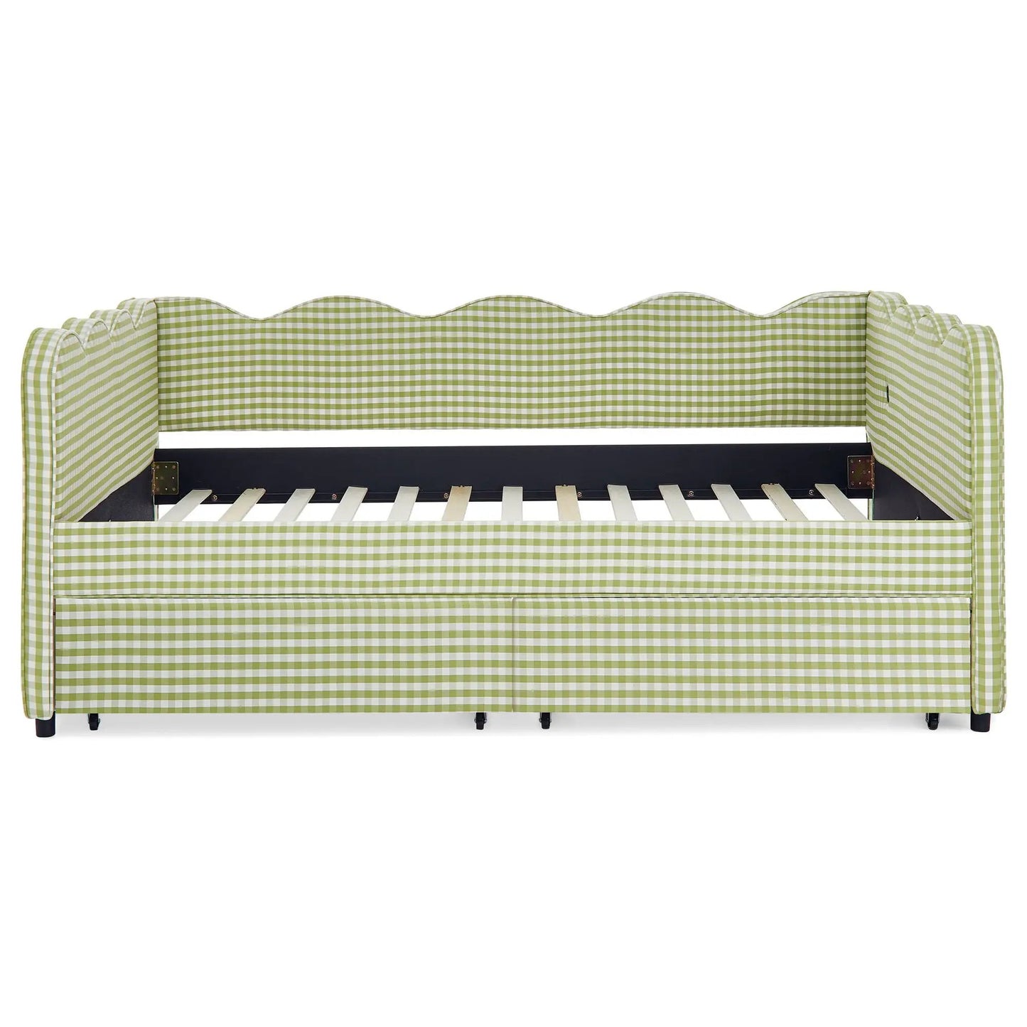 Gingham Daybed With USB Port and Wave Design