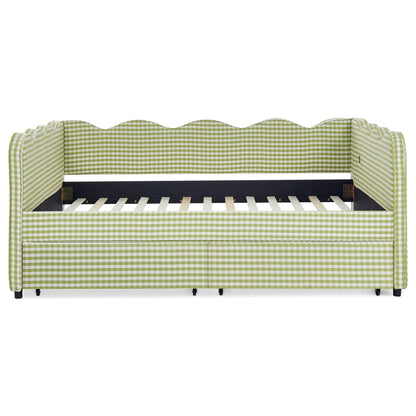Gingham Daybed With USB Port and Wave Design