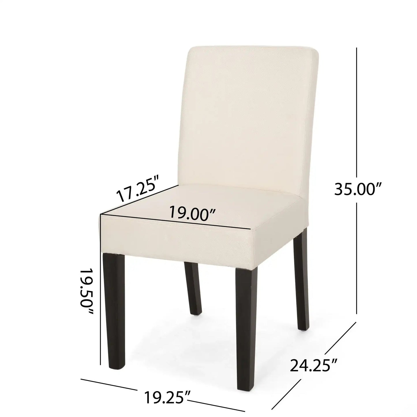 Contemporary dining chair with upholstered cream seating and tapered legs HouseOfZazla on Tampa Home & Garden Store