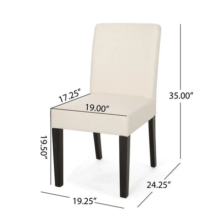 Contemporary dining chair with upholstered cream seating and tapered legs HouseOfZazla on Tampa Home & Garden Store
