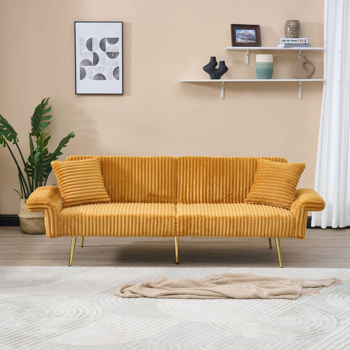 Luxury Foldable Double Sofa and Bed Frame